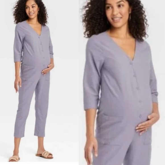 The Nines by Hatch Target Maternity Jumpsuit one piece size s small purple - Picture 9 of 9
